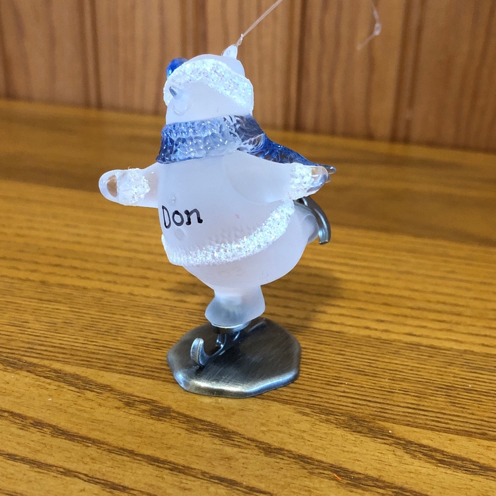 Personalized Ice Skating Snowman Ornament